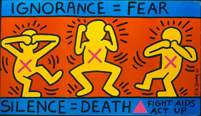 Keith Haring, Ignorance = Fear, ACT UP poster
