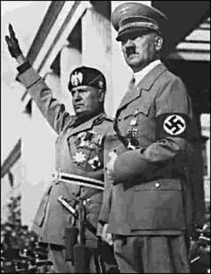Photo of Mussolini and Hitler